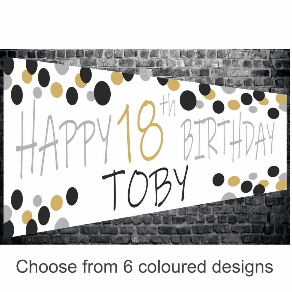 Any Age Personalised Banner - Spots